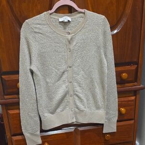 Loft Beige And Gold Cardigan